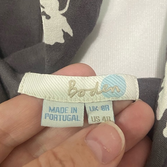 Boden EUC grey/white floral wrap style halter dress size 8 - Picture 4 of 5